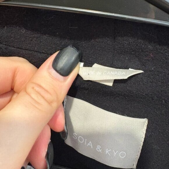 SOIA & KYO WOOL AND CASHMERE PEACOAT Black- - Picture 10 of 15